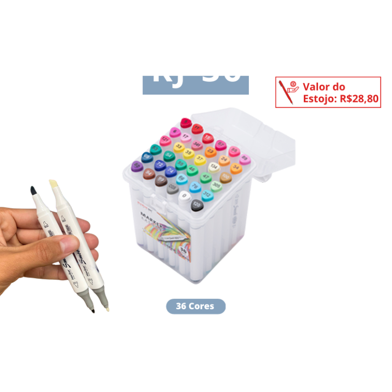 Canetinhas Hidrocor KJ – Estojo 36 Cores