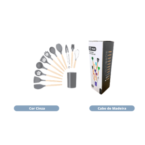 Kit Utensílios de Cozinha FFJ-037 Cinza – Caixa com 24 Peças - Imagem 3
