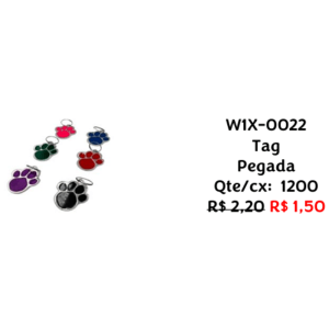 Tag Pegada W1X-0022 – Caixa com 1200 Peças - Imagem 3