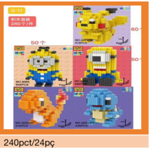 Kit Mini Blocos Personagens Q-11 – 24 Peças (Qte/cx 240) - Imagem 3