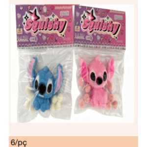 Kit Squishy Anti-stress Bichinho Azul/Rosa – 6 Peças - Imagem 3