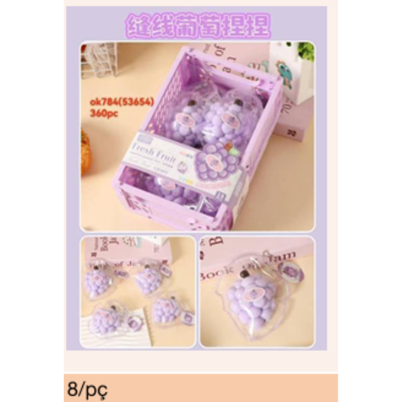 Kit Mini Acessórios Frutinhas – Roxo – 8 Peças