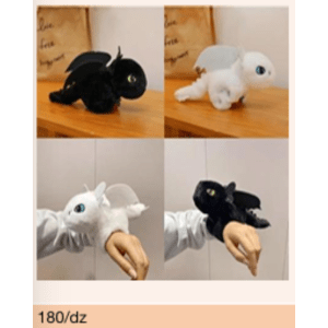 Chaveiro de Pelúcia Dragão Preto/Branco – Caixa 180/dz - Image 3