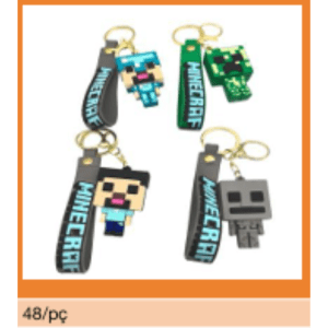 Chaveiro Estilo Gamer Blocos com Fita – Caixa 48 Peças - Image 3