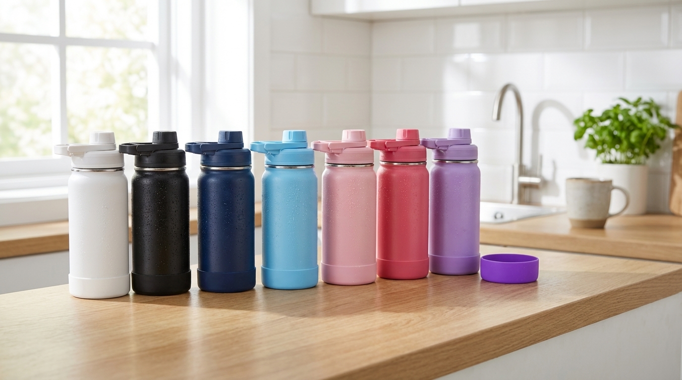 Garrafa Térmica 600ml Base Emborrachada YT-1042 – Caixa com 50 Peças