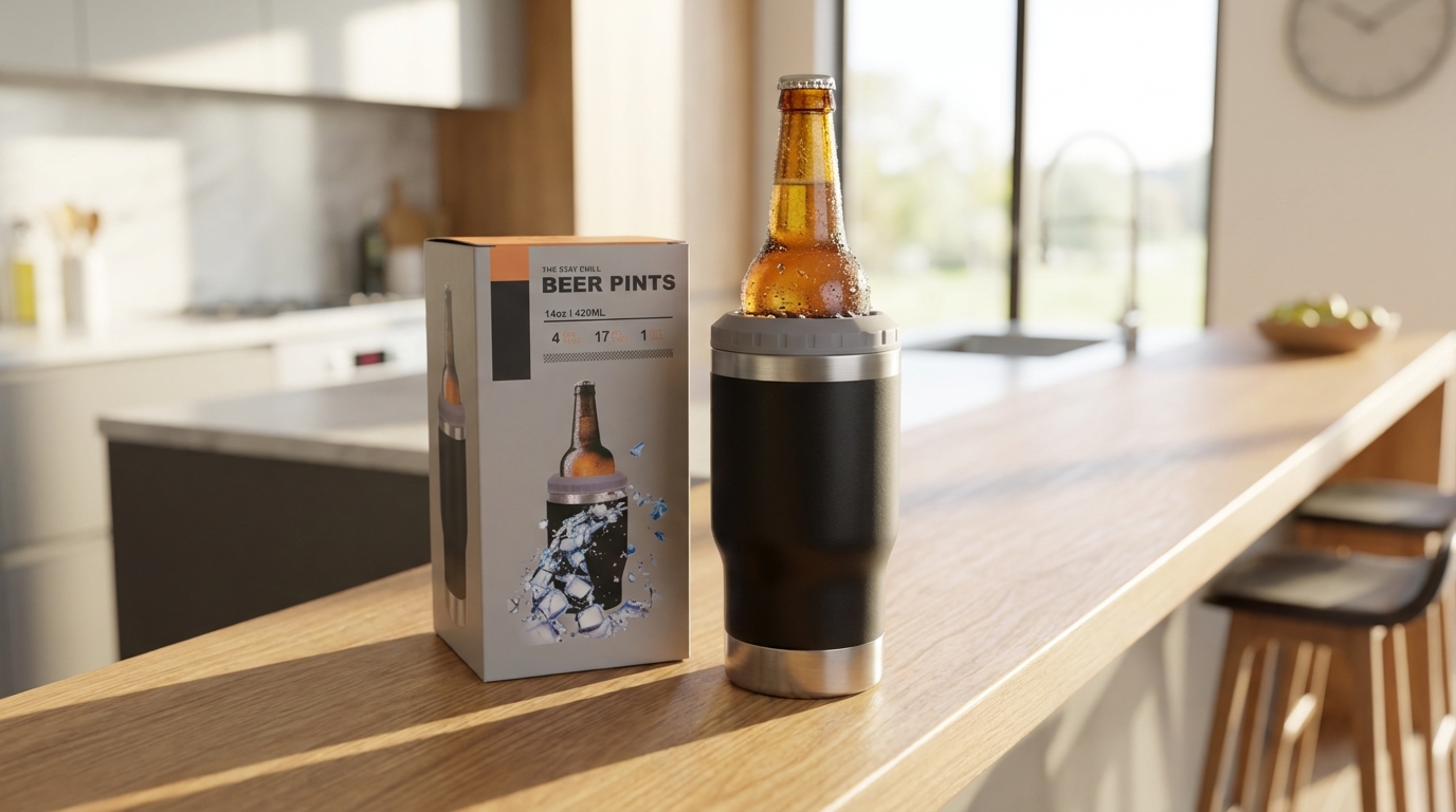 Garrafa Térmica 420ml YT-1012 Preto – Caixa com 50 Peças