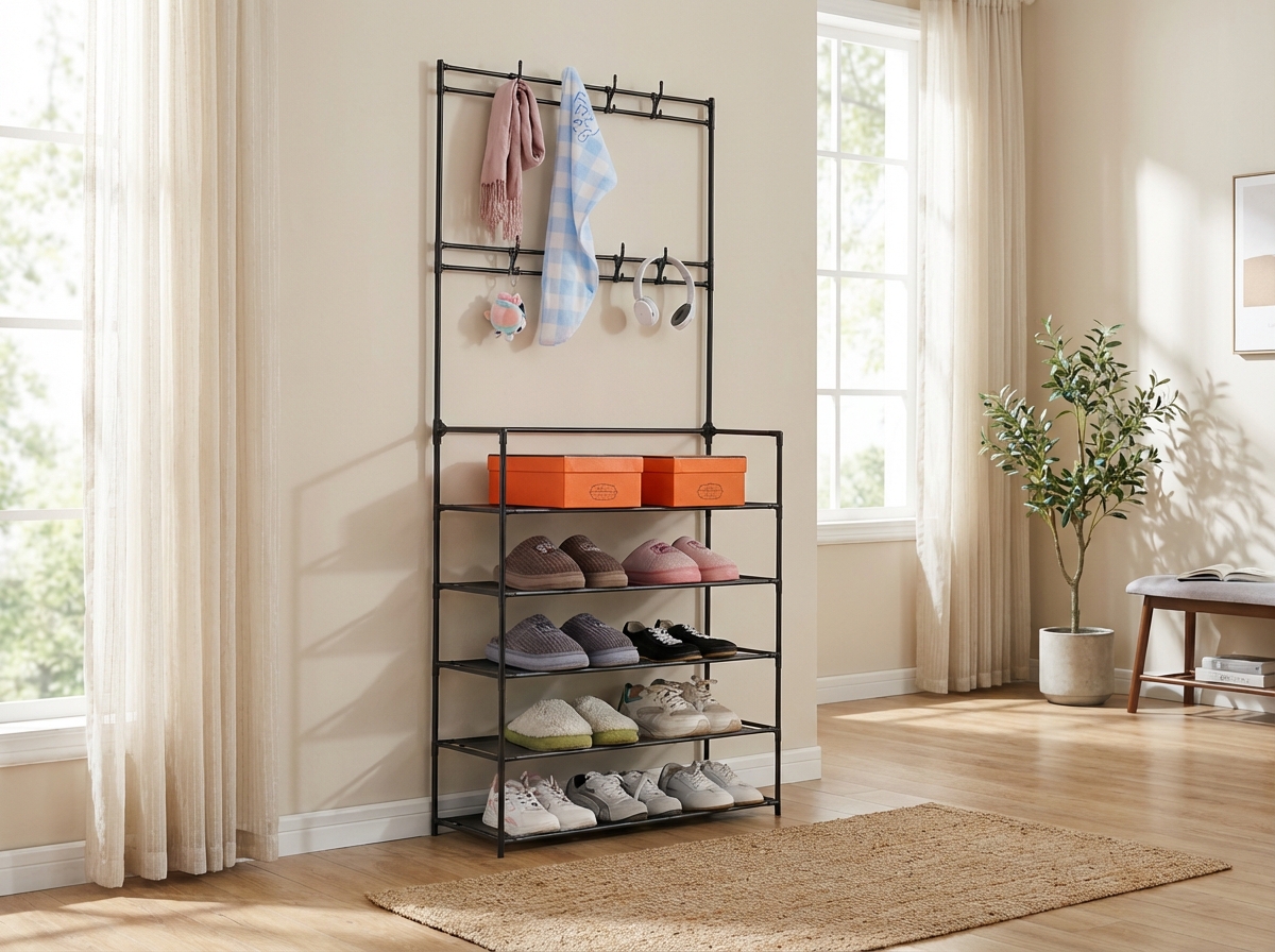 Estante Organizadora XJ-06 Preto – Caixa com 16 Peças