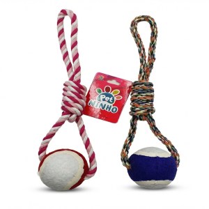 Brinquedo Pet Corda Bola de Tênis 33cm B2C-0008 – Caixa com 144 Peças - Imagem 1
