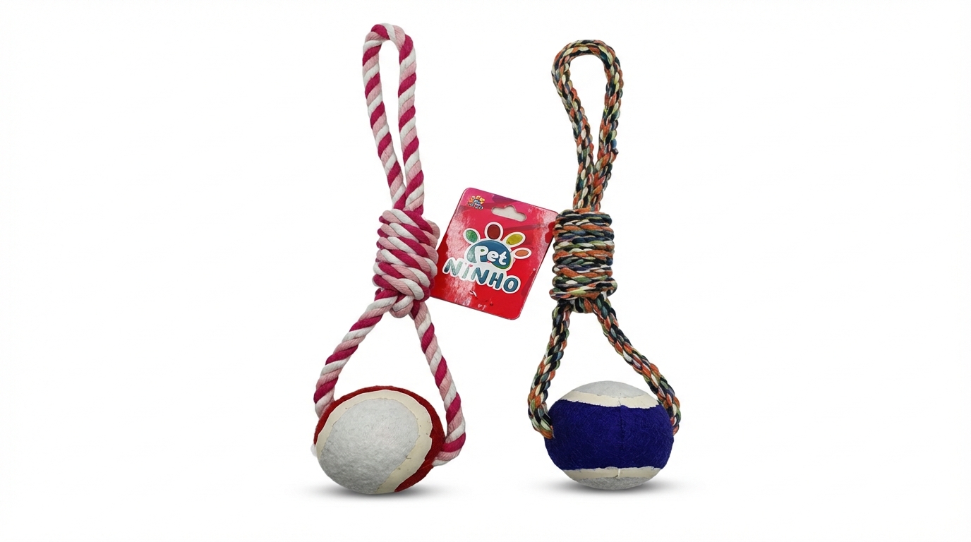 Brinquedo Pet Corda Bola de Tênis 33cm B2C-0008 – Caixa com 144 Peças