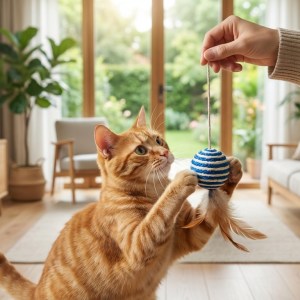 Brinquedo Pet Bolinha Sisal com Pena 4cm B6G-0009 – Caixa com 600 Peças - Imagem 2