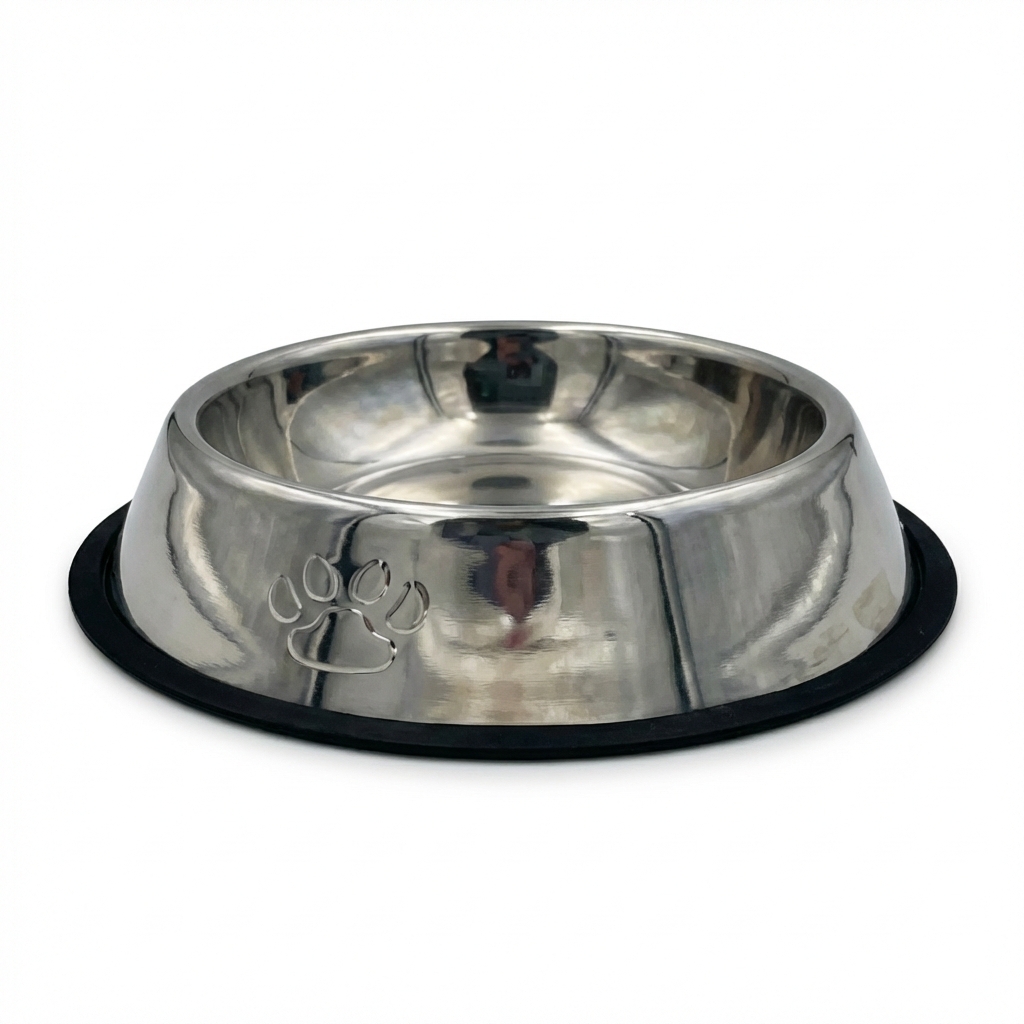 Comedouro Inox Patinha em Relevo 18cm EIT-0002 – Caixa com 200 Peças