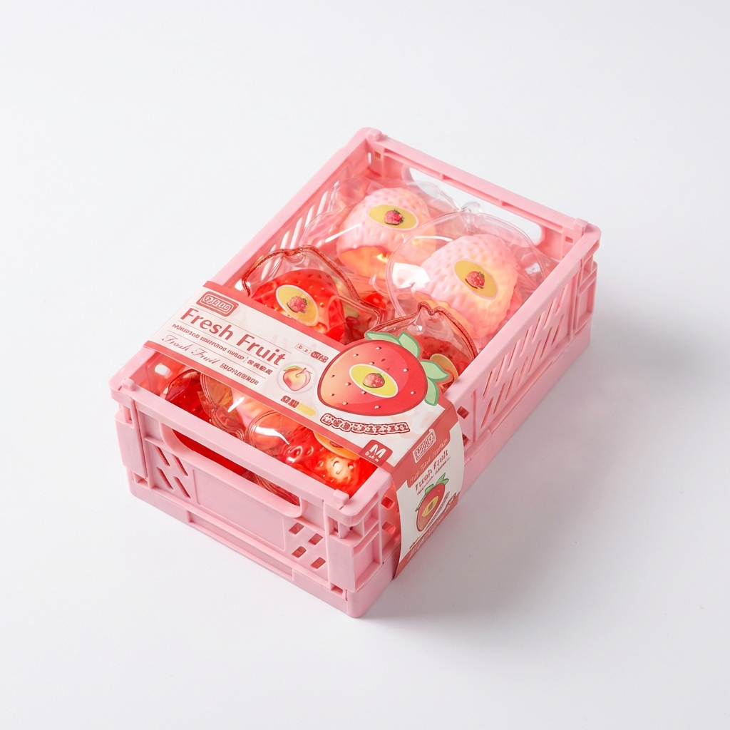 Kit Mini Acessórios Frutinhas – Vermelho – 8 Peças