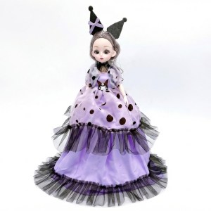 Boneca Princesa 35cm Vestido Roxo – Kit 6 Peças (Qte/cx 180) - Imagem 1