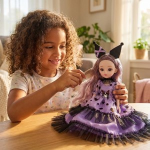 Boneca Princesa 35cm Vestido Roxo – Kit 6 Peças (Qte/cx 180) - Imagem 2