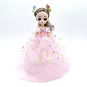 Boneca Princesa 30cm Vestido Rosa – Kit 6 Peças (Qte/cx 108) - Image 1