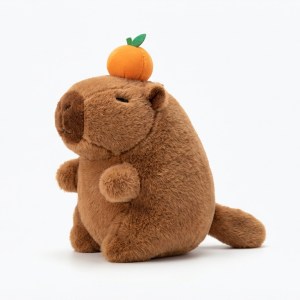 Chaveiro de Pelúcia Marrom com Detalhe Laranja – Caixa 72/dz - Image 1