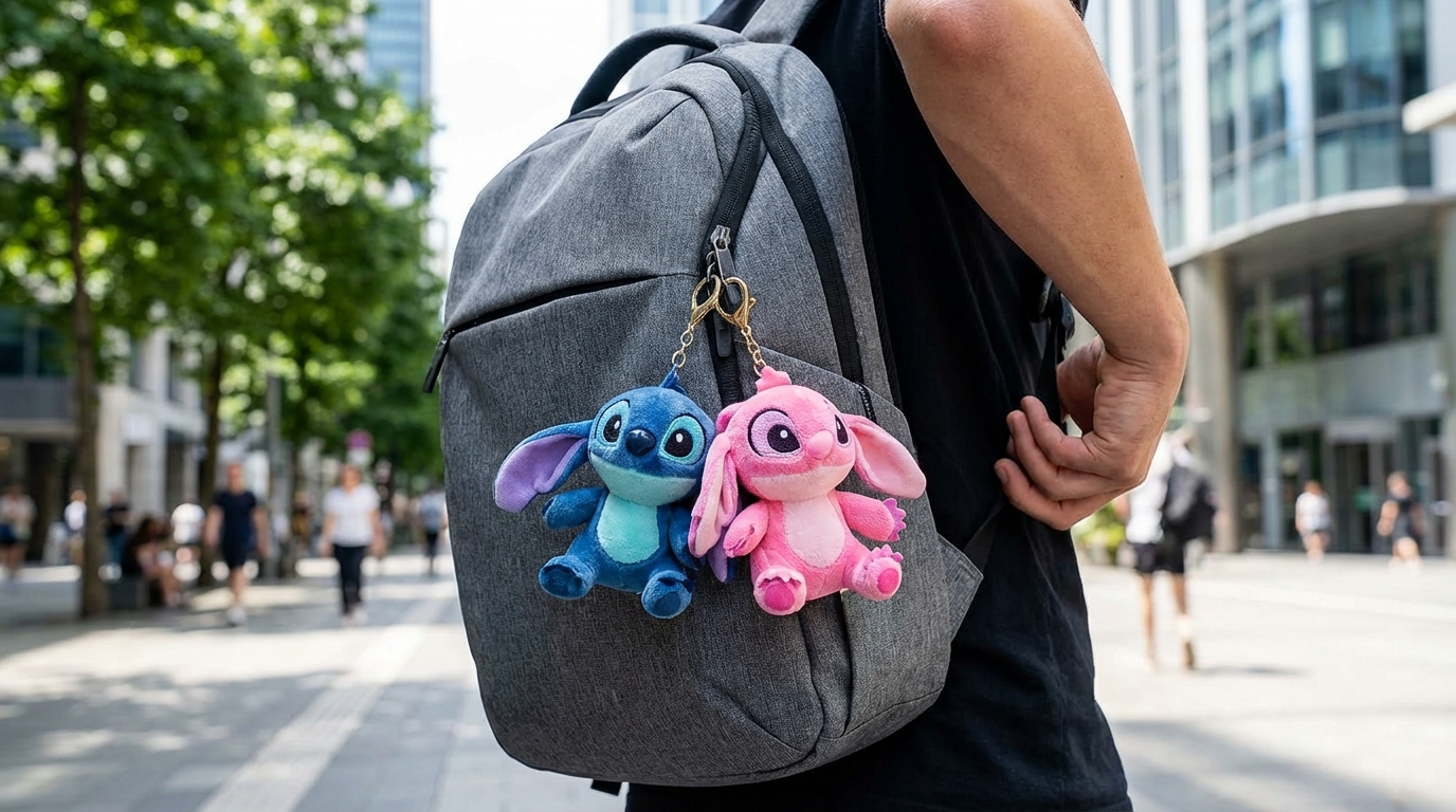 Chaveiro de Pelúcia Duo Azul/Rosa – Caixa 144/dz