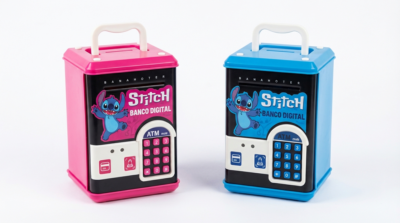 Cofrinho Eletrônico Infantil com Senha – Caixa 50 Peças