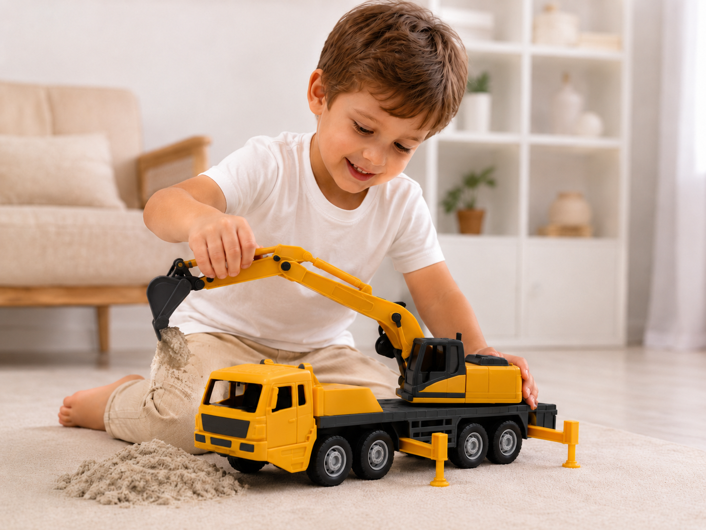 Escavadeira Realista de Construção Cx 24 Peças