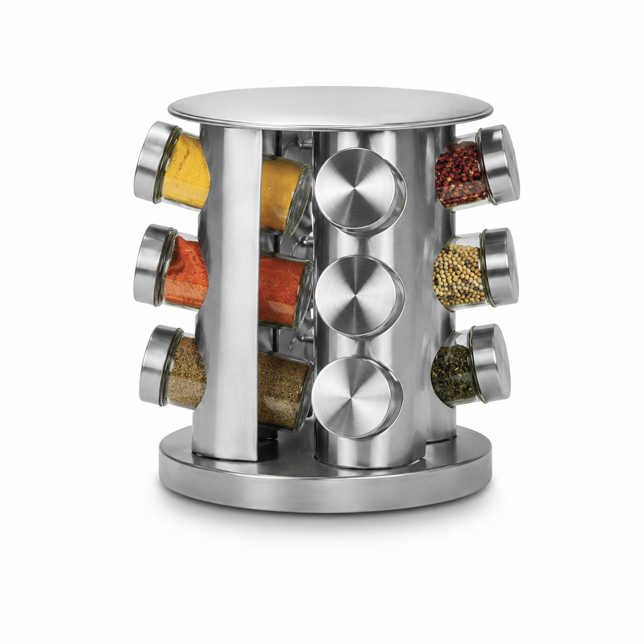 Porta Tempero Vidro Metal C12 Cx 9 Peças