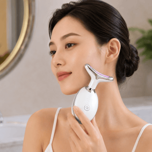 Massageador Rejuvenescedor LED Rosto e Pescoço Cx 10 Peças - Imagem 3