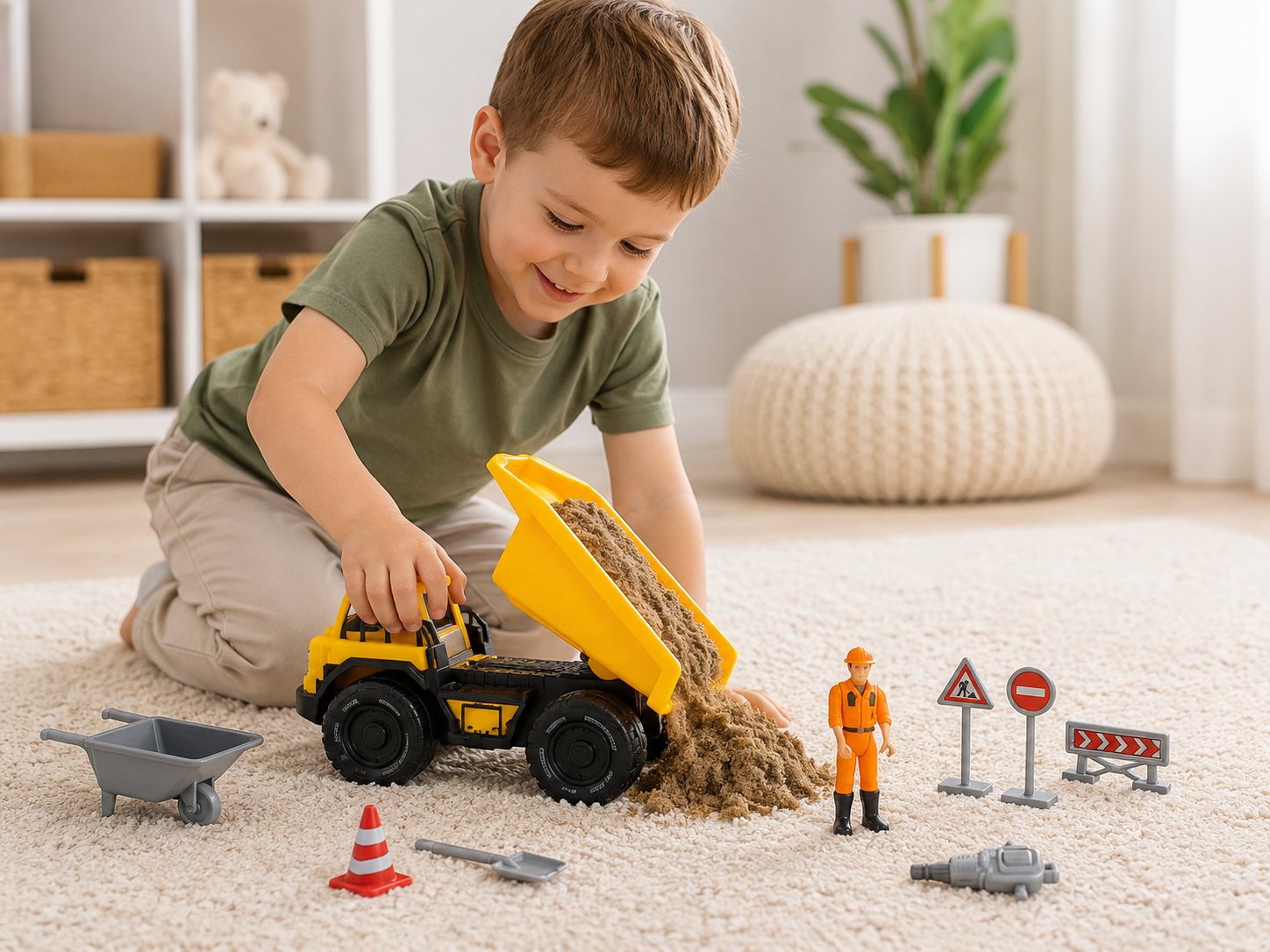 Caminhão Brinquedo com Fricção e Som Cx 12 Peças