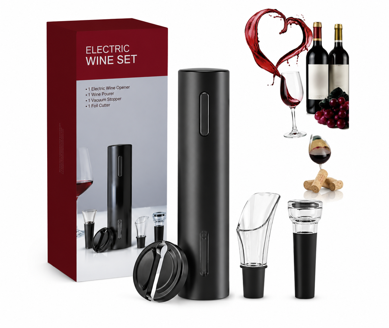 Abridor Elétrico de Garrafas Kit 4 Peças Cx 30 Peças