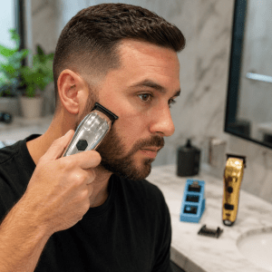 Máquina de Cortar Cabelo CB-12 Dourada e Prateada Cx 100 Peças - Imagem 3