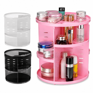 Organizador Porta Maquiagem Giratório Cx 60 Peças