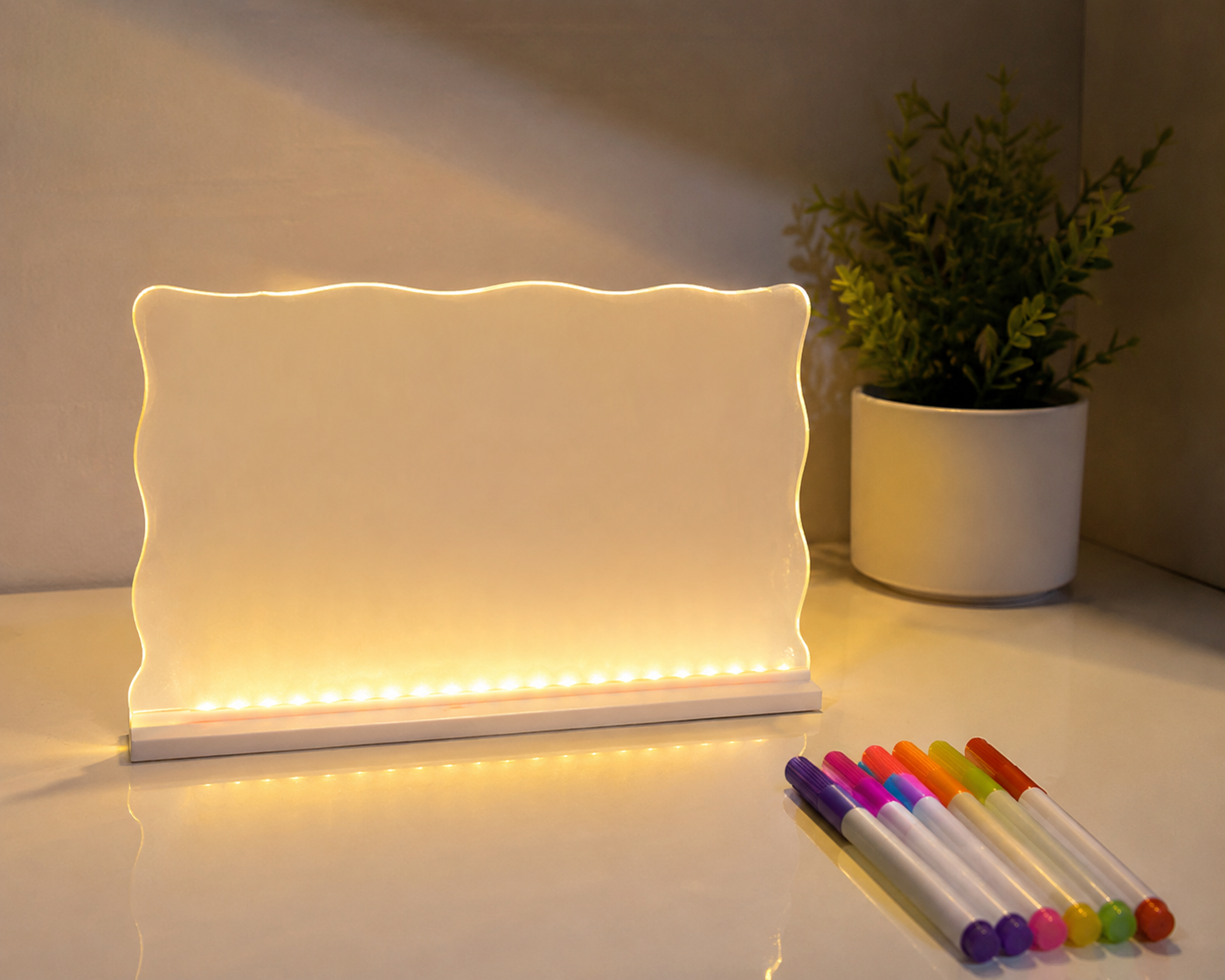 Lousa Mágica Infantil Luz LED 30x20 Cx 60 Peças