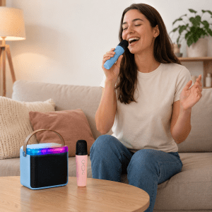 Caixa de Som Bluetooth Karaokê RGB com Microfone Cx 16 Peças - Imagem 3
