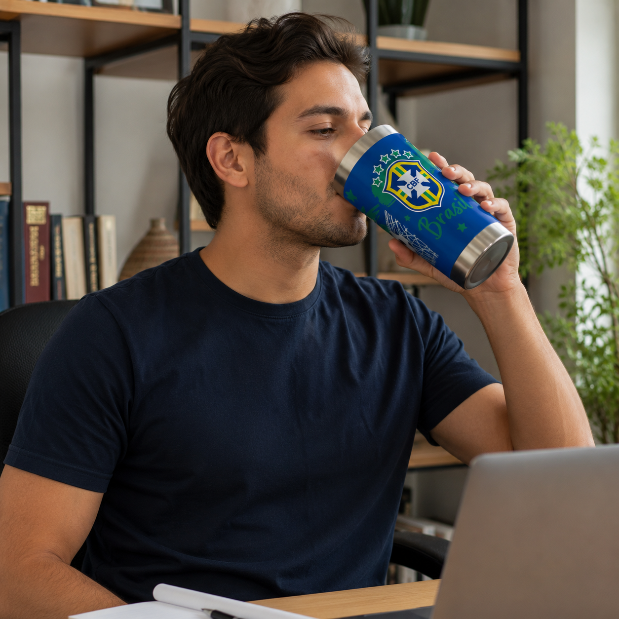 Copo Térmico Brasil Futebol Personalizado Cx 75 Peças