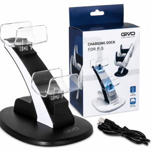 Carregador Duplo Controle PS5 Base Vertical Preto Cx 60 Peças