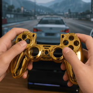 Capa Cromada para Joystick PS4 Dourada ou Prateada - Imagem 3