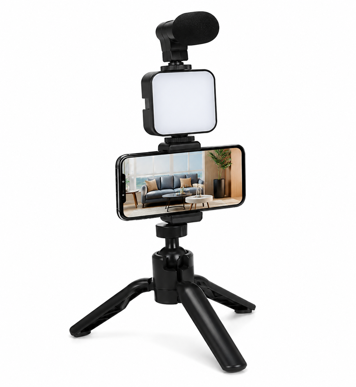 Kit Streaming para Vlogs com Microfone e Luz Cx 80 Peças