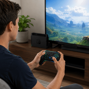 Controle Sem Fio F8 Pro RGB para Switch Android Windows Cx 5 Peças - Imagem 3
