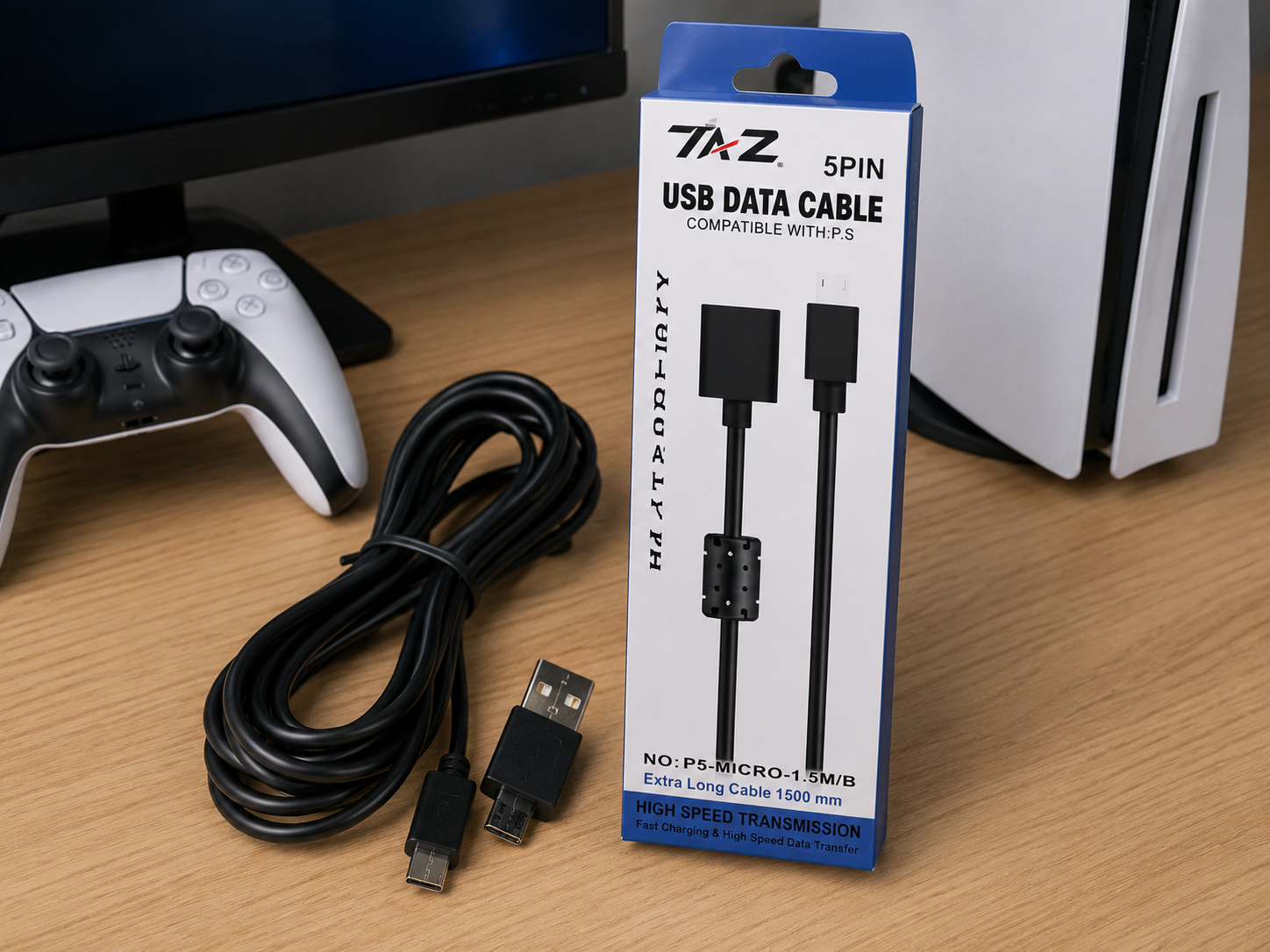 Cabo USB para Controle PS5 2 Metros