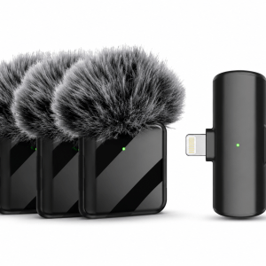 Microfone Sem Fio Lapela F15 USB-C e Lightning Cx 100 Peças