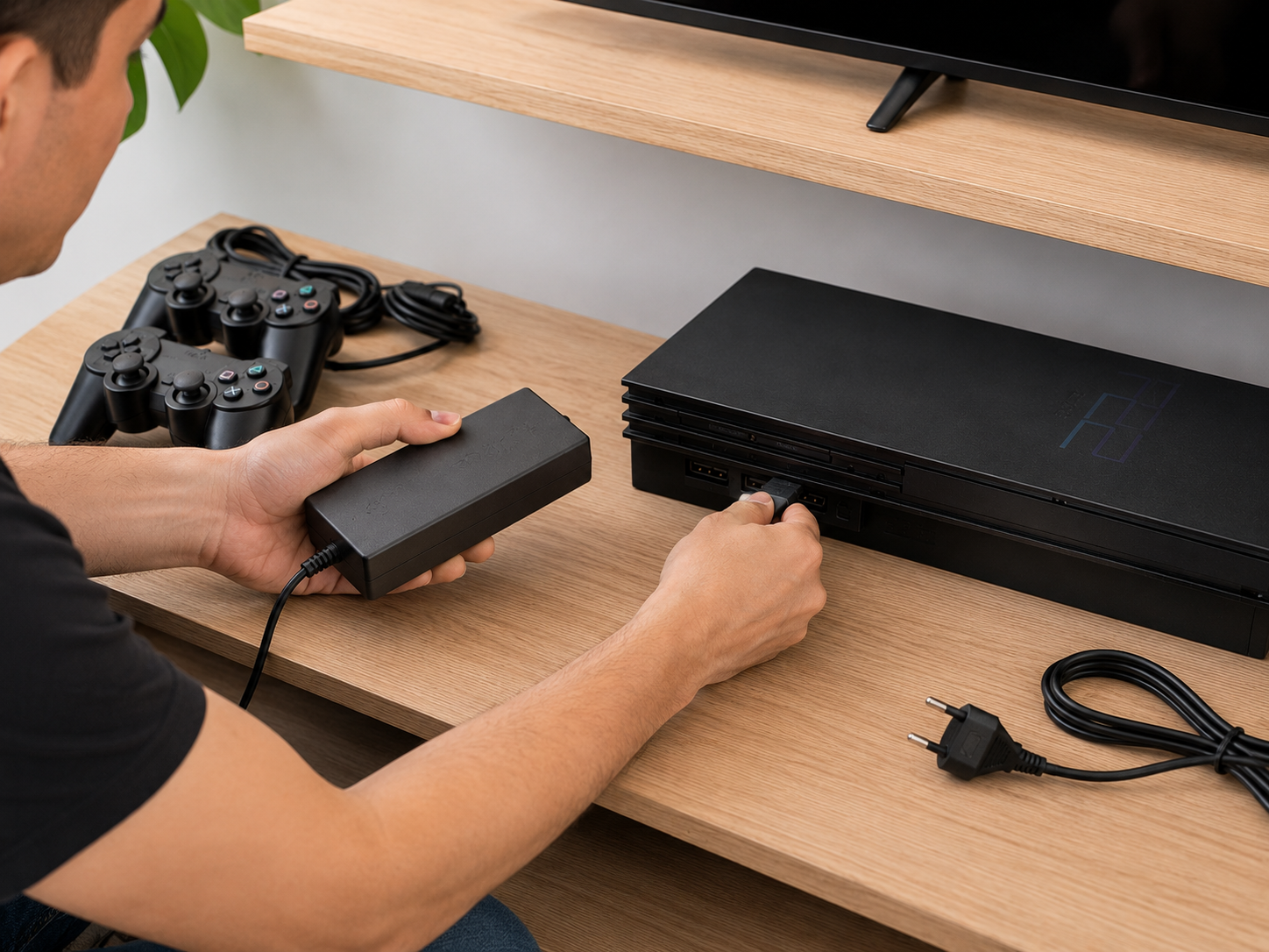 Fonte PlayStation 2 Bivolt para PS2 Slim com Cabo Cx 100 Peças