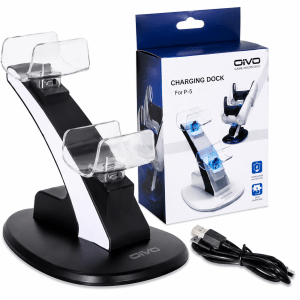 Carregador Duplo Controle PS5 Base Vertical Branco Cx 60 Peças