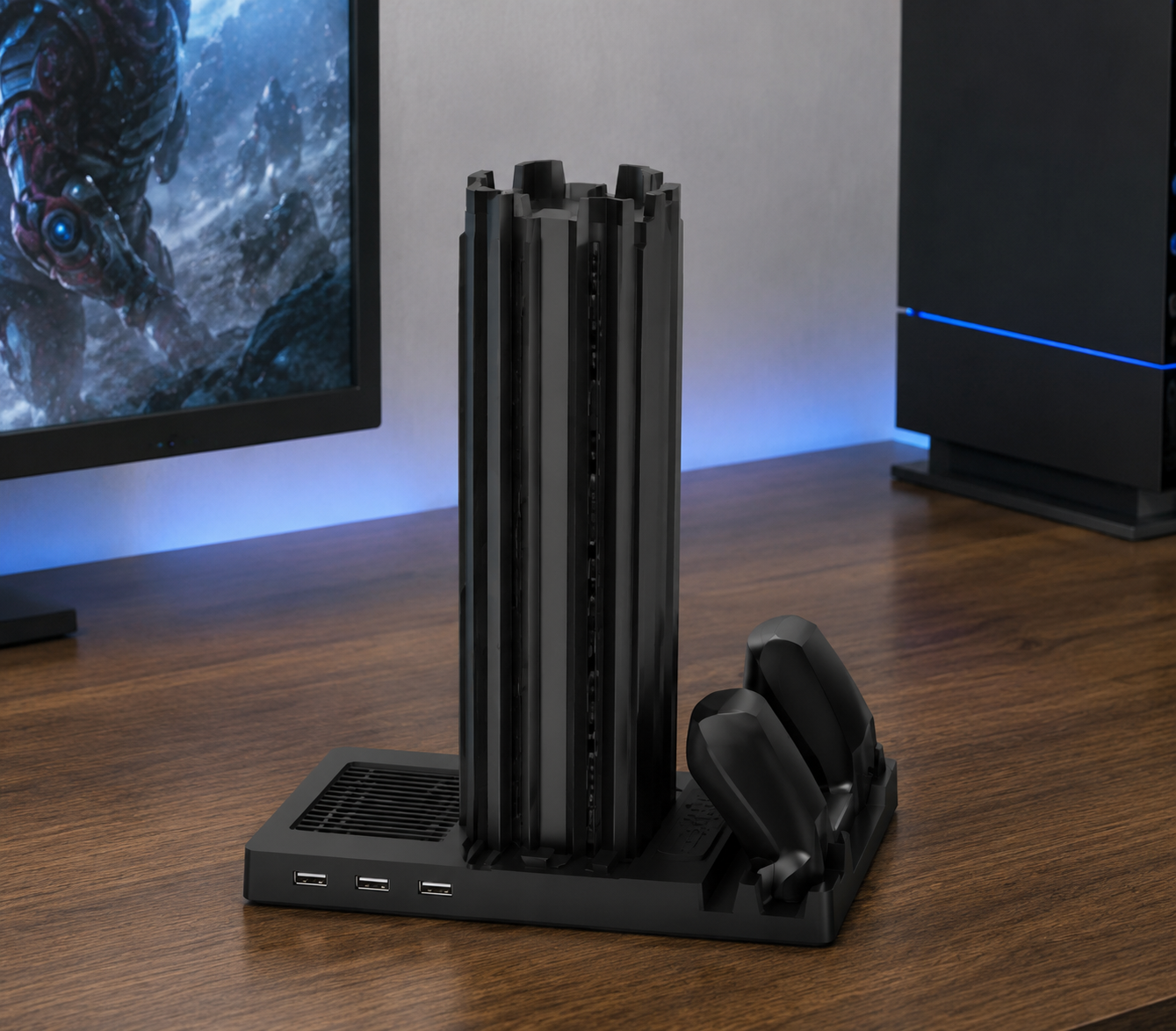 Base Multifuncional com Cooler e Suporte Vertical para PS4 P-4 Series TP4-19076 Cx 20 Peças