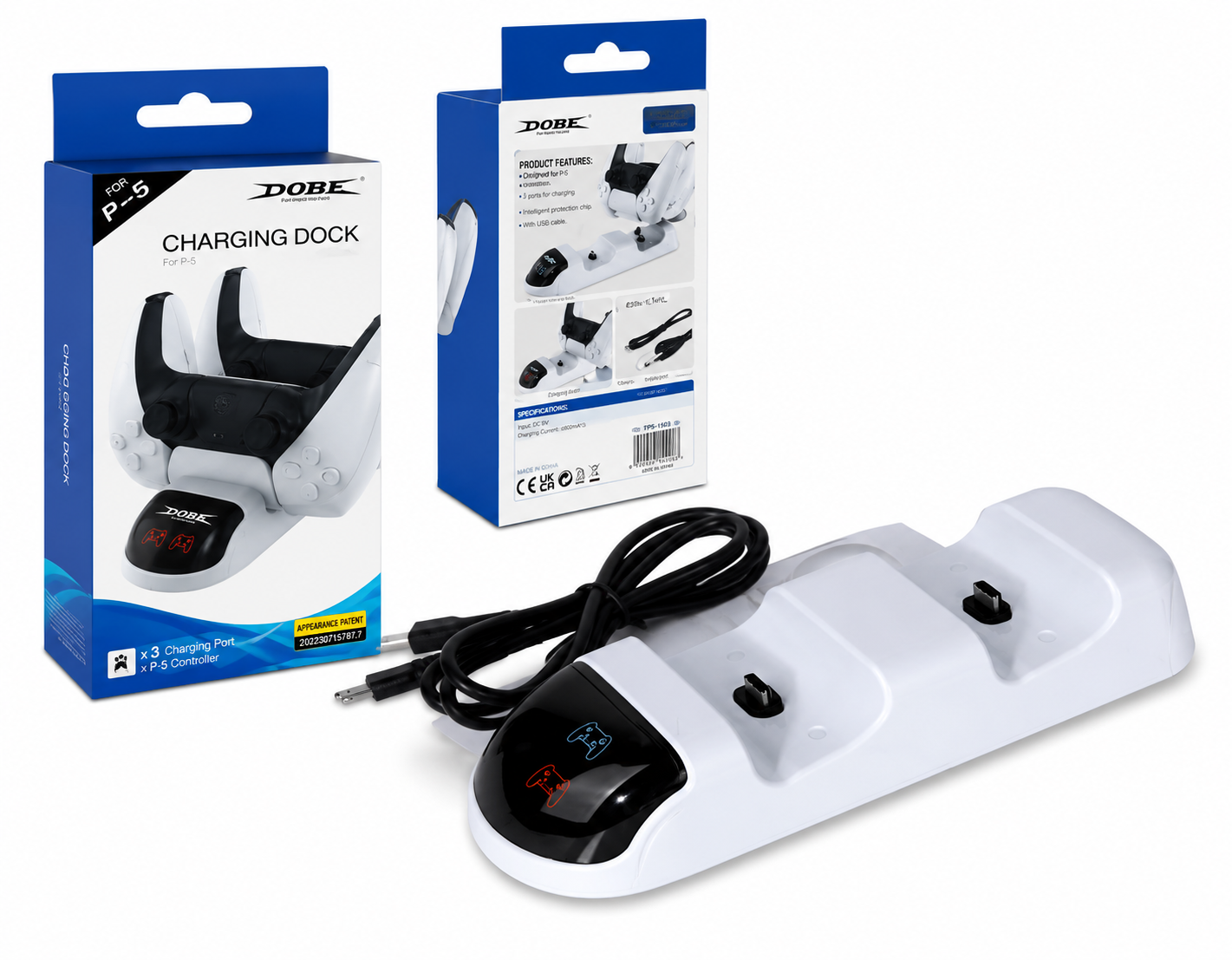 Carregador Duplo Dock Compatível Controle PS5 TP5-0506 Cx 60 Peças