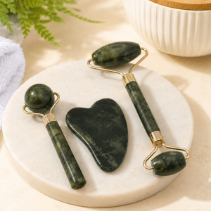 Kit Massageador Facial Jade Roller e Gua Sha Cx 20 Dúzias - Imagem 2