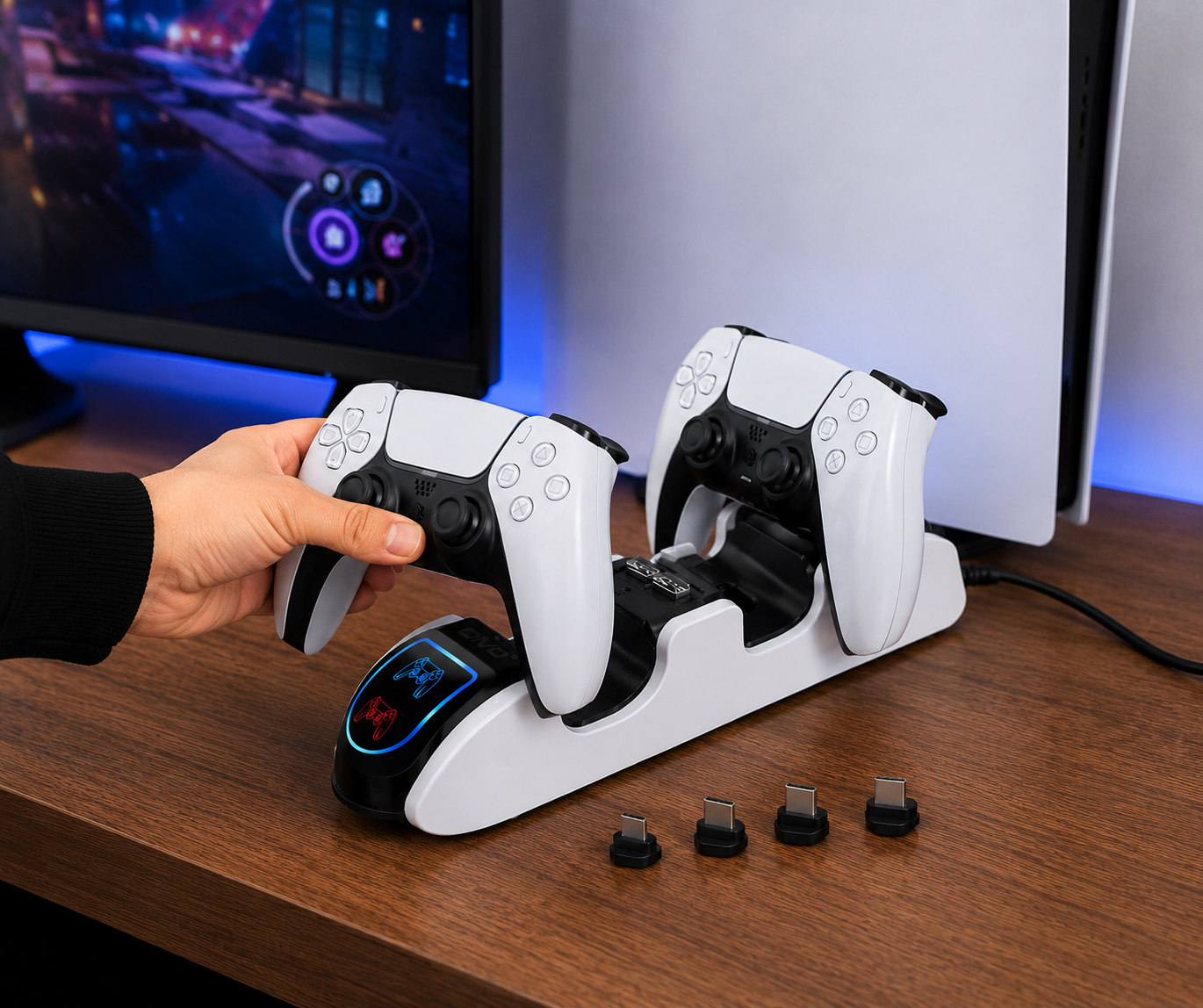 Base Carregadora Dupla para Controle PS5 Oivo IV-P5207 Cx 60 Peças
