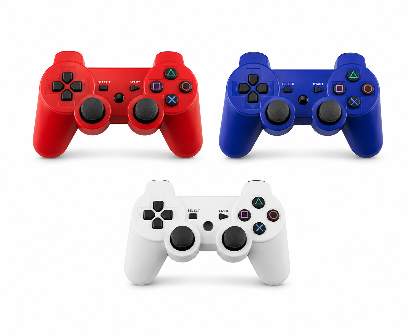 Controle Joystick Dualshock Sem Fio para PS3 Colorido Cx 100 Peças