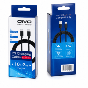 Cabo USB OIVO IV-PS229 para PS5 PS4 Switch e Celular Cx 100 Peças