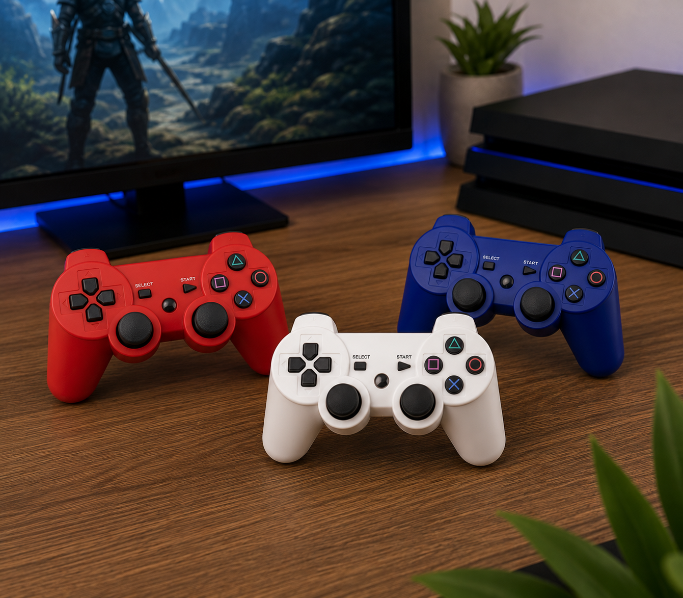 Controle Joystick Dualshock Sem Fio para PS3 Colorido Cx 100 Peças